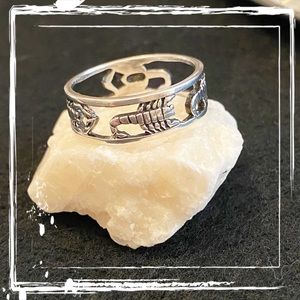 Sterling Silver Openwork Scorpion Band Men’s Ring